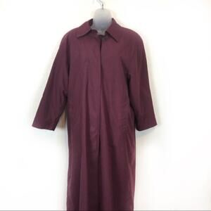 Overcoat Raincoat Vintage London Fog Wine Lined Long Sleeve Collared Size 4P